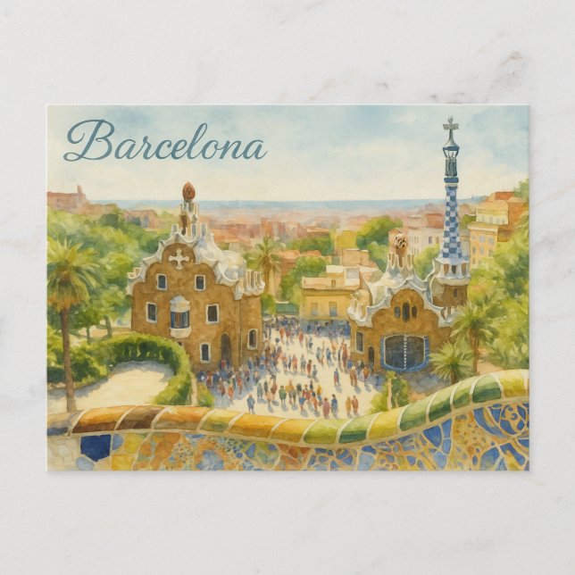 Park Güell in Barcelona Postcard (Front)