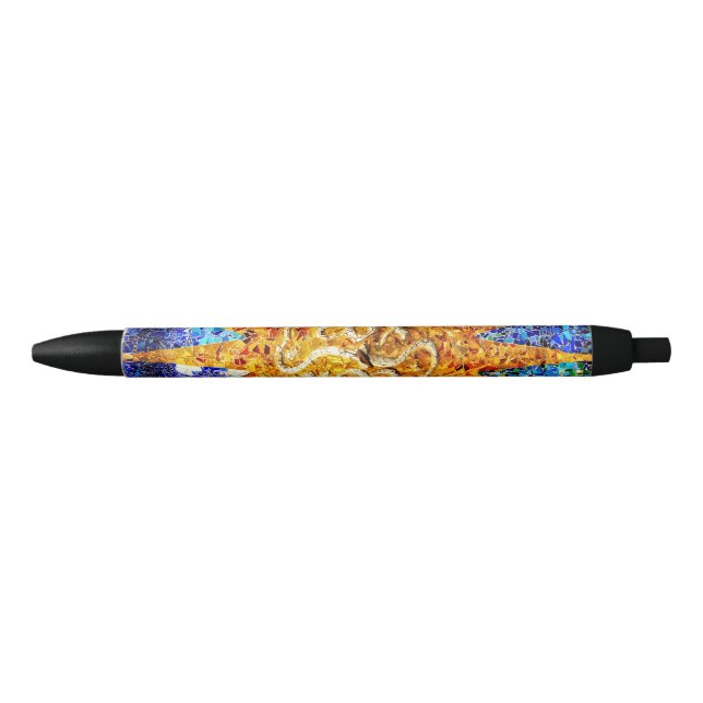 Park Guell mosaics Black Ink Pen (Front)