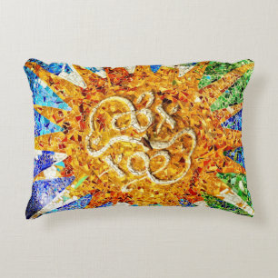 Park Guell mosaics Decorative Cushion