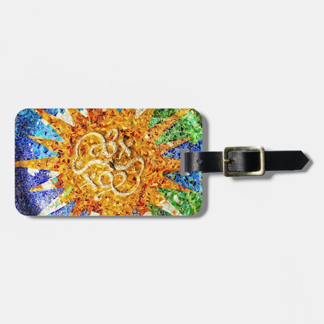 Park Guell mosaics luggage tag (Front Horizontal)