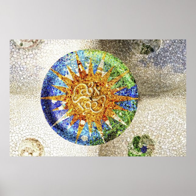 Park Guell mosaics Poster (Front)