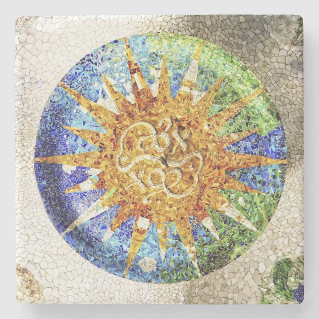 Park Guell mosaics Stone Coaster (Front)