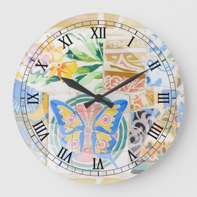 Park Guell mosaics Wall Clock (Front)