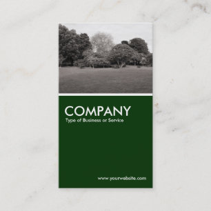 Park Landscape (Warm Tone BW) - Dark Green Business Card