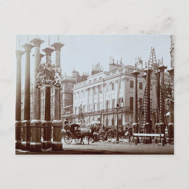 Park Lane being decorated for Queen Victoria's Dia Postcard (Front)