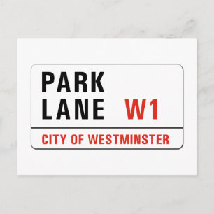 Park Lane, London Street Sign Postcard
