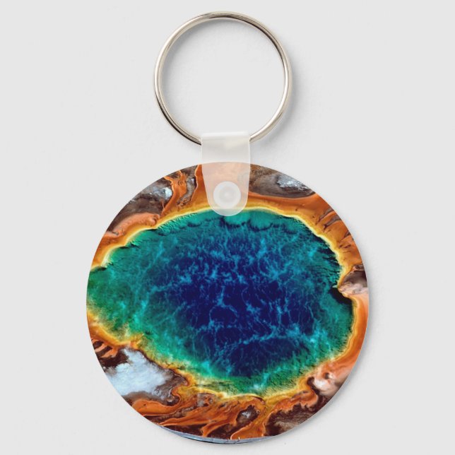 Park Midway Geyser Grand Yellowstone Wyoming Key Ring (Front)