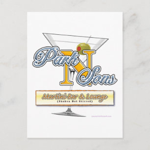 Park N Sons Martini Bar Humour Postcard