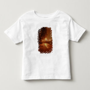 Park on a foggy night decorated for Christmas Toddler T-Shirt