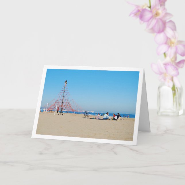 Park on Malvarossa Beach, Valencia, Spain Card (Orchid)