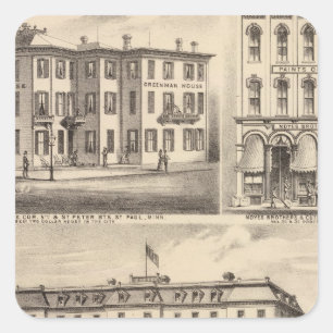 Park Place Hotel, Greenman House, Minnesota Square Sticker