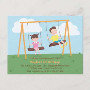 Park Playground Kids Birthday Party Invitations