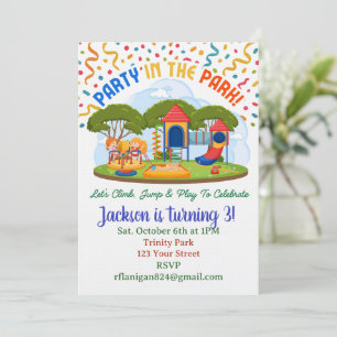 Park Playground Outdoor Picnic Birthday Invitation
