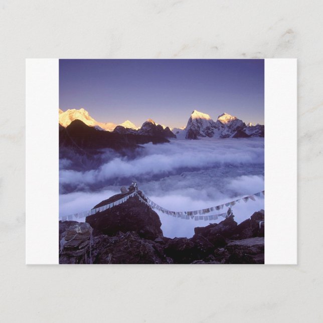 Park Prayer Flags On Everest Nepal Postcard (Front)