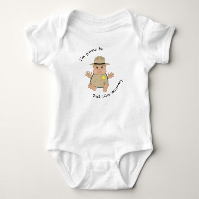 Park ranger mummy baby bodysuit (Front)