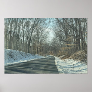 Park Roadway in Winter Poster