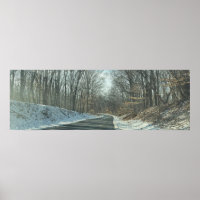 Park Roadway in Winter Poster
