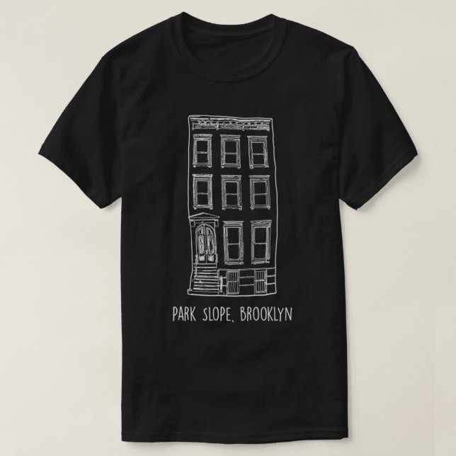 Park Slope Brooklyn Brownstone Illustration  T-Shirt (Design Front)