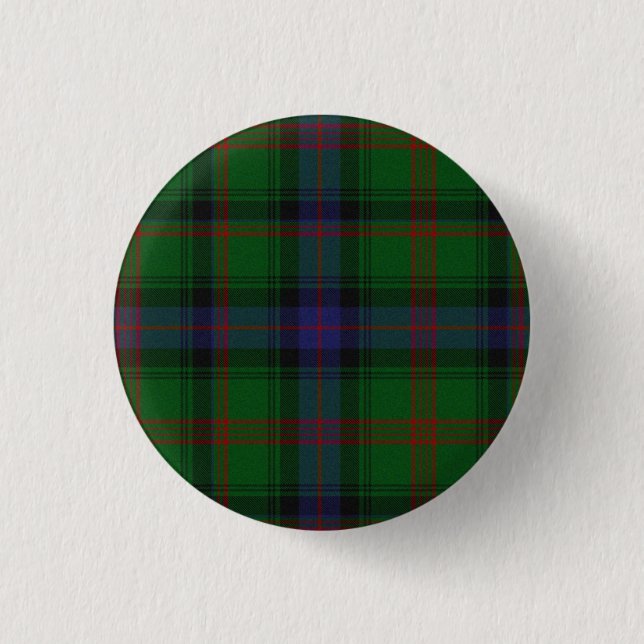 Park tartan green blue plaid 3 cm round badge (Front)