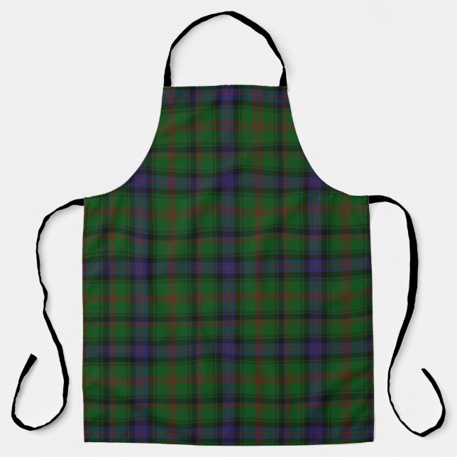 Park tartan green blue plaid apron (Front)