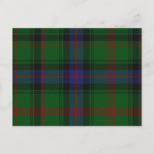 Park tartan green blue plaid postcard