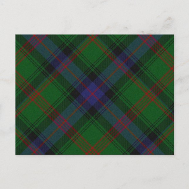 Park tartan green blue plaid postcard (Front)