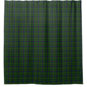 Park tartan green blue plaid shower curtain