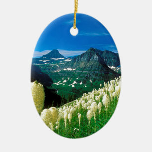 Park The Highline Trail Glacier Montana Ceramic Tree Decoration