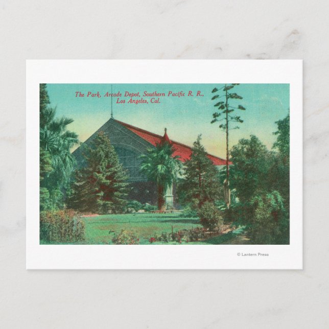 Park View of SP RR Arcade Depot Postcard (Front)