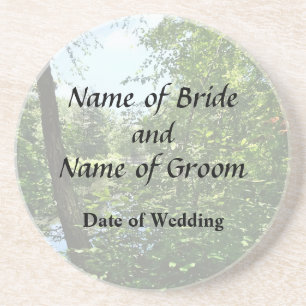 Park With Bridge in Distance Wedding Products Coaster