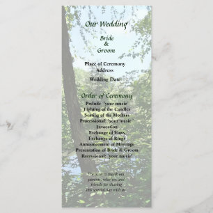 Park With Bridge in Distance Wedding Program Programme