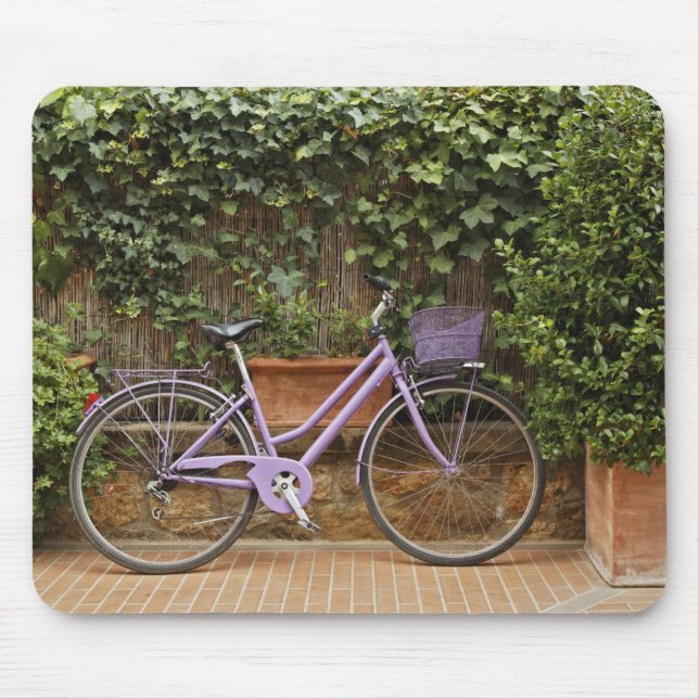 Parked bicycle, Pienza, Italy, Tuscany Mouse Mat (Front)