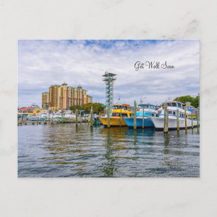 Parked Boats Destin Florida Harbour Get Well Postcard