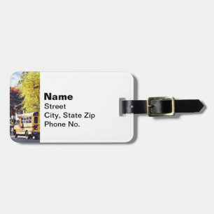 Parked School Bus In Autumn Luggage Tag