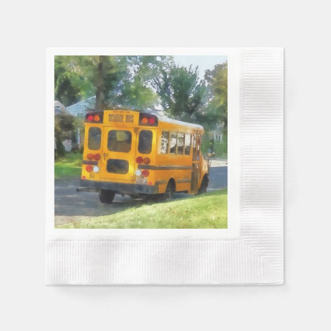 Parked School Bus Napkin (Front)