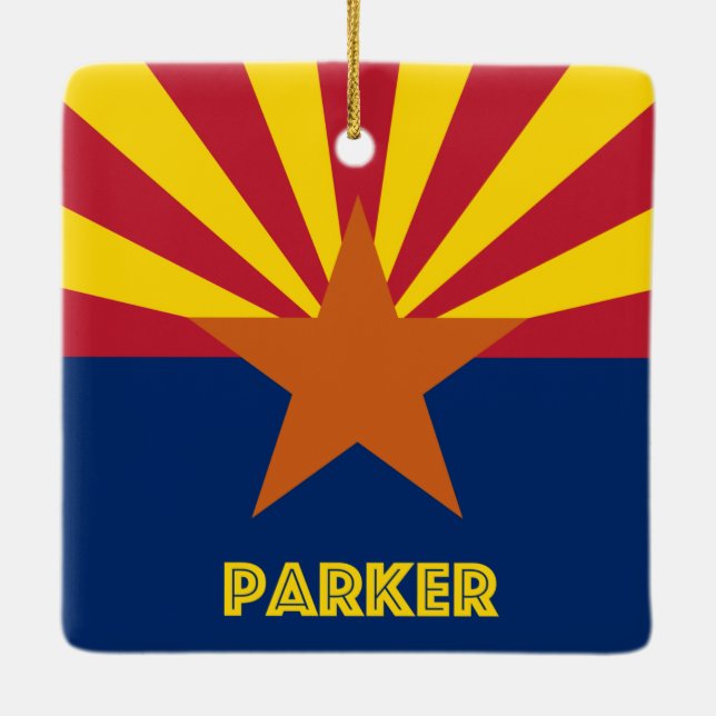Parker AZ Flag Ceramic Ornament (Back)