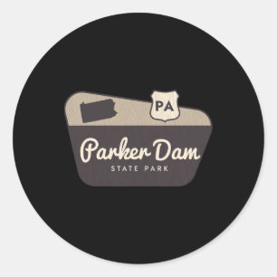 Parker Dam State Park Pennsylvania Welcome Sign Tr Classic Round Sticker