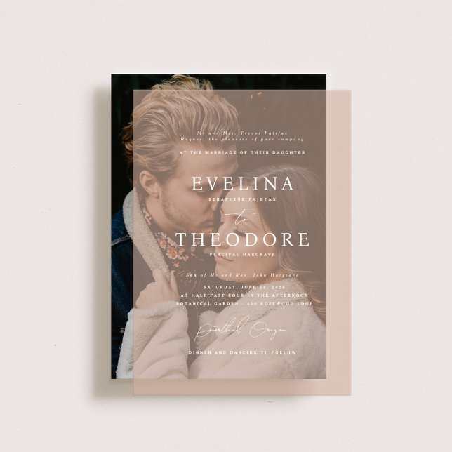 Parker Formal Beige Tinted Wedding Invitation (Creator Uploaded)