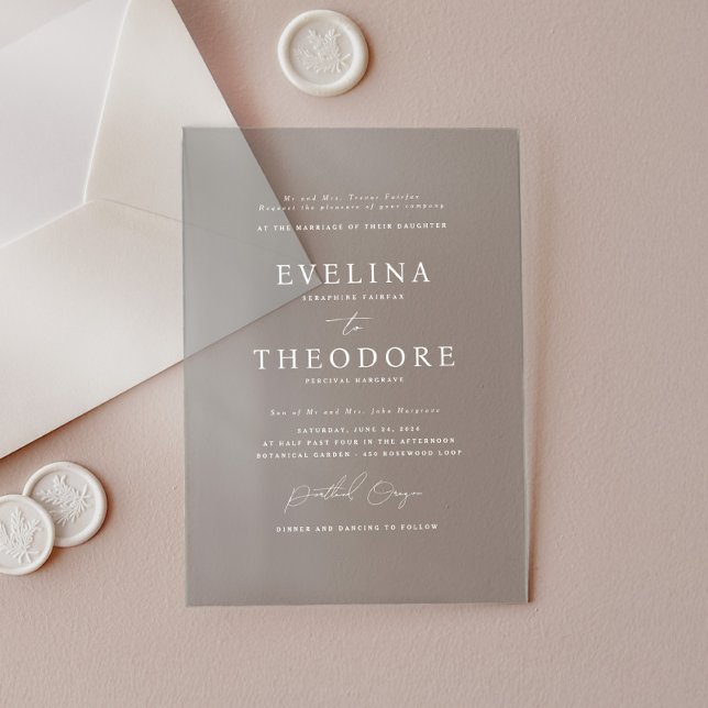 Parker Formal Dark Tinted Wedding Invitation (Creator Uploaded)