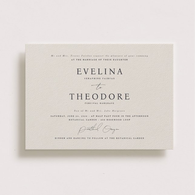 Parker Formal Landsape Wedding Invitation (Creator Uploaded)