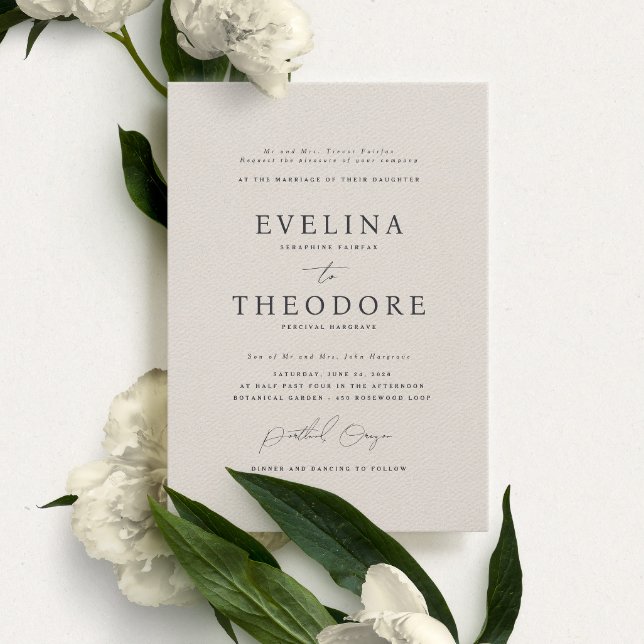 Parker Formal Portrait Wedding Invitation (Creator Uploaded)