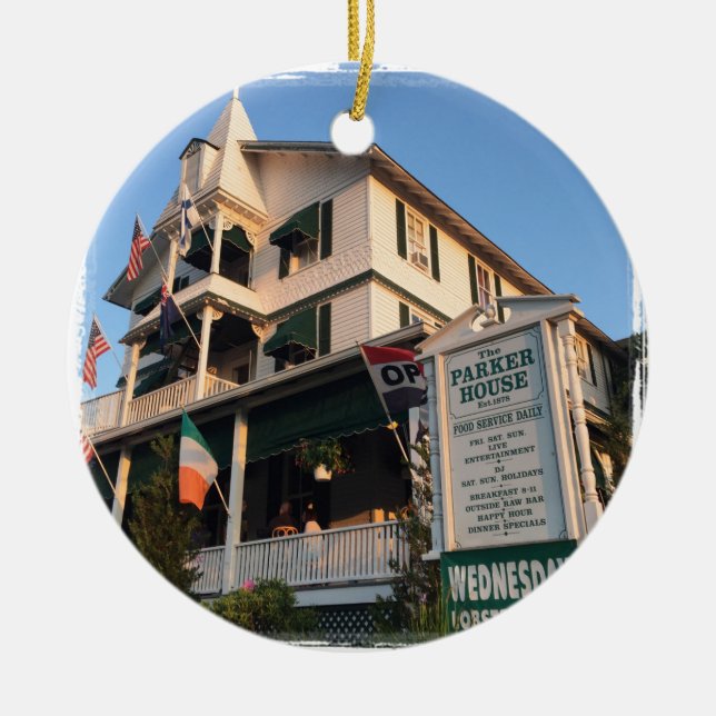 Parker House Sea Girt, NJ Ceramic Tree Decoration (Front)