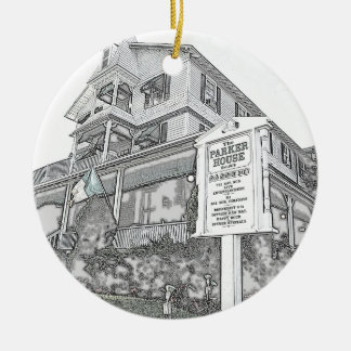 Parker House Sketch - Jersey Shore Ceramic Tree Decoration