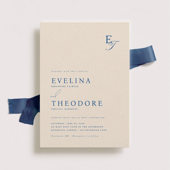 Parker Monogram Wedding Invitation (Creator Uploaded)