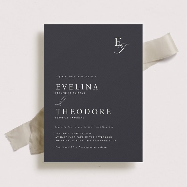 Parker Monogram Wedding Invitation (Creator Uploaded)