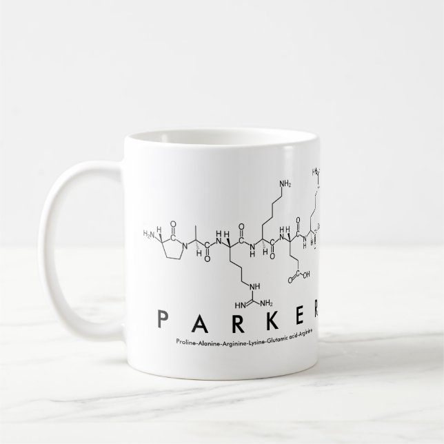 Parker peptide name mug (Left)