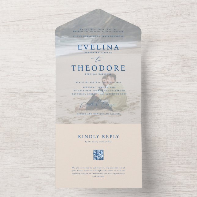 Parker Photo Seal and Send Wedding Invitation (Inside)