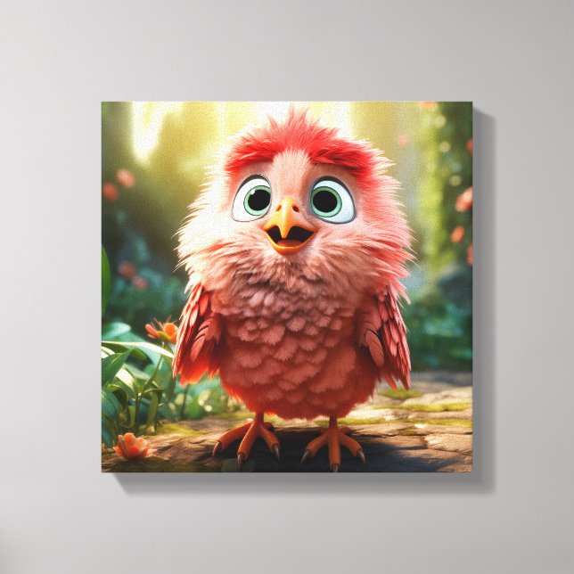 Parker - The Red Cardinal Chick Canvas Print (Front)