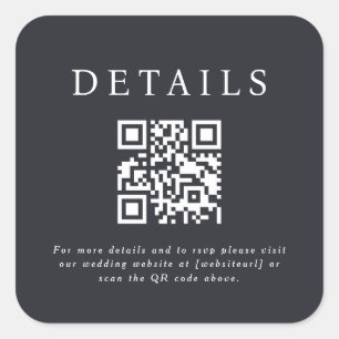 Parker Wedding QR Code Square Sticker