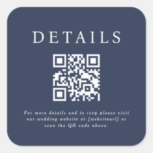 Parker Wedding QR Code Square Sticker